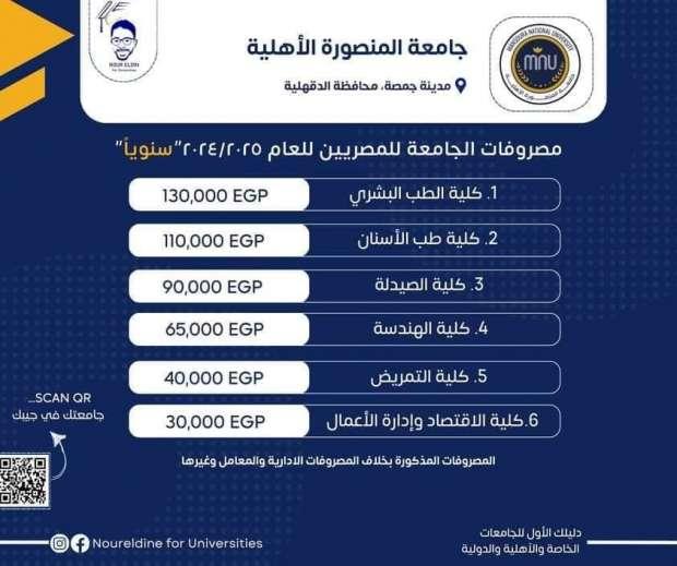 تنسيق 2025 في جامعة المنصورة الأهلية التعريف بالكليات المتاحة ومسارات الدراسة