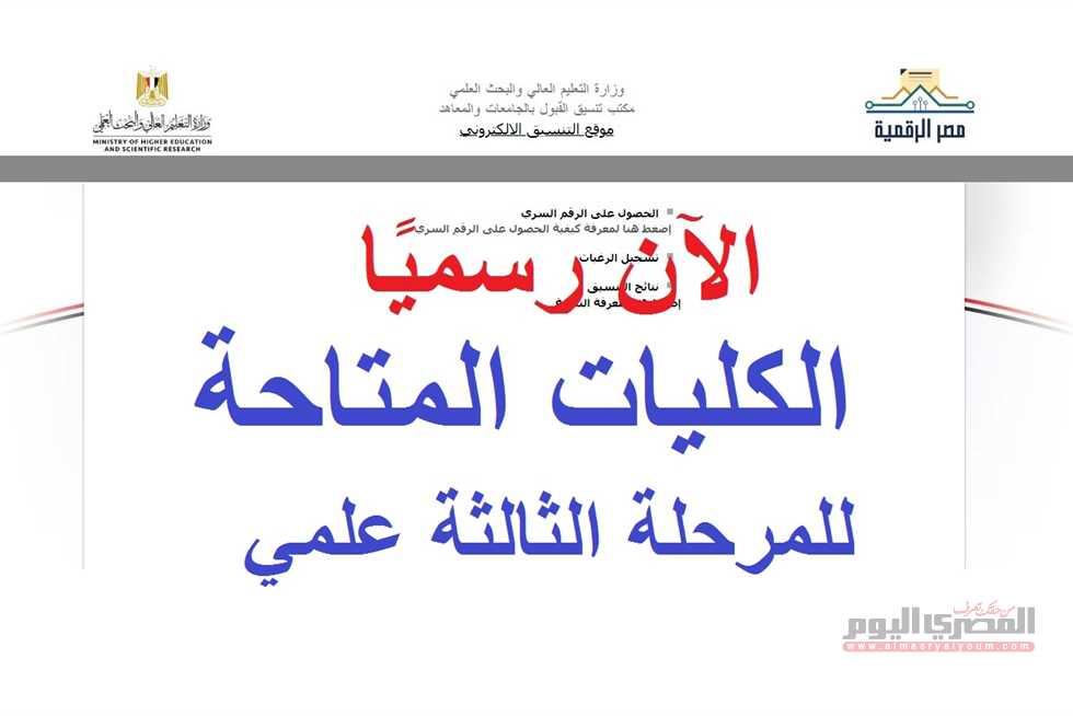 تفصيل الكليات المتاحة للقسمين العلمي والأدبي