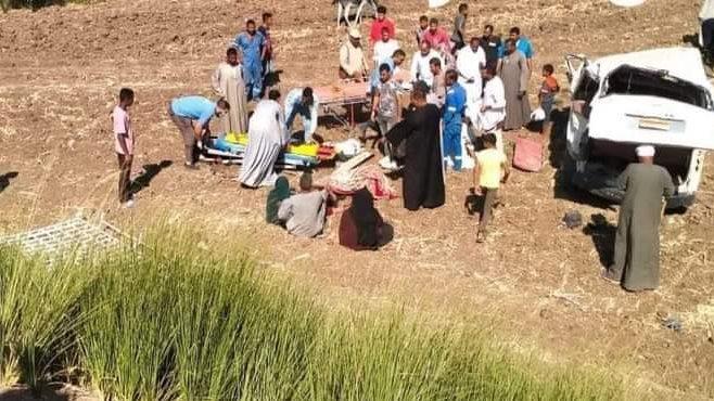 حالة المصابين وتفاصيل الإصابات في حادث انقلاب الميكروباص