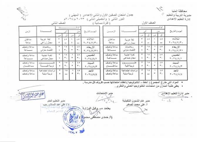 تعليم المنيا يؤكد سير الامتحانات بسلاسة في اليوم الأول