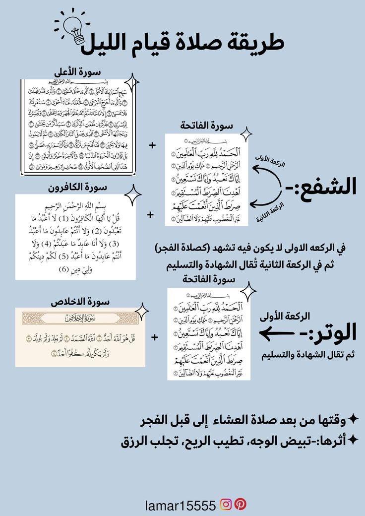 كيفية أداء صلاة قيام الليل بأدعية وأذكار مستحبة