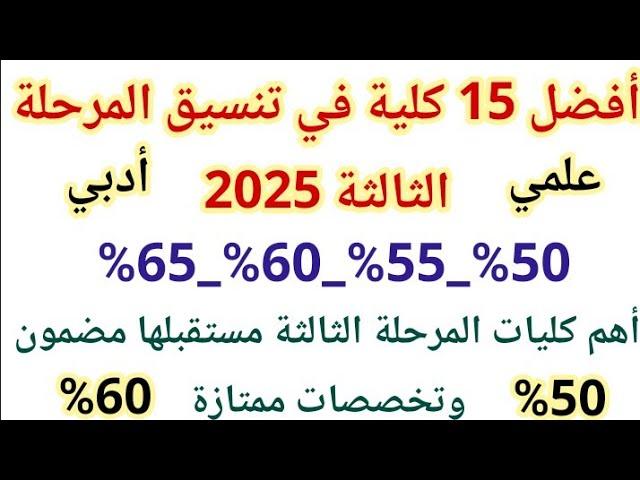 استراتيجيات اختيار الكليات المناسبة وفقاً للتنسيق الجديد