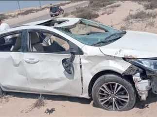 أسباب انقلاب السيارة على طريق وادي النطرون العلمين والتحقيقات الجارية